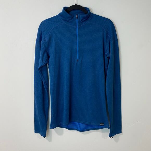Patagonia Men's Half Zip Capilene Pullover Lightweight Blue Medium Baselayer - Picture 1 of 6
